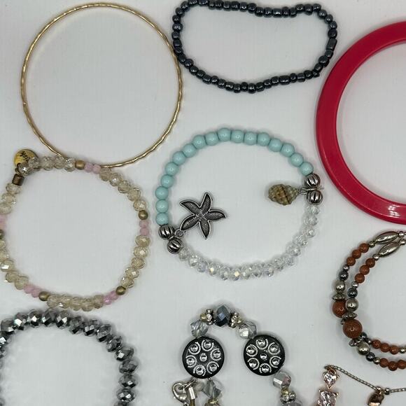 Assorted Lot of Bracelets Cuff Bangle Chain Boho Brown Pink Costume Jewelry - Picture 5 of 8